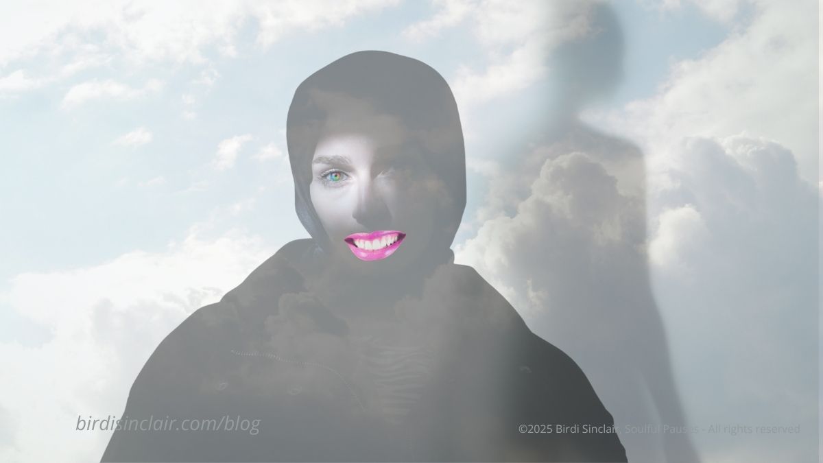 shadow person faking a smile